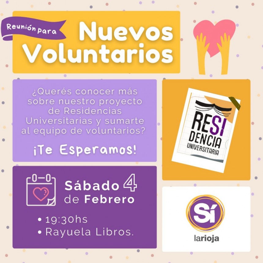 Fundación Sí La Rioja convoca a nuevos voluntarios y voluntarias para este 2023