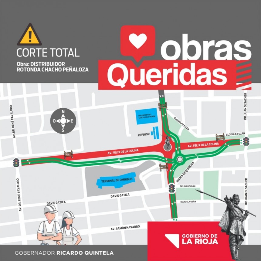 Avanza a paso firme la construcción de la nueva rotonda del Chacho