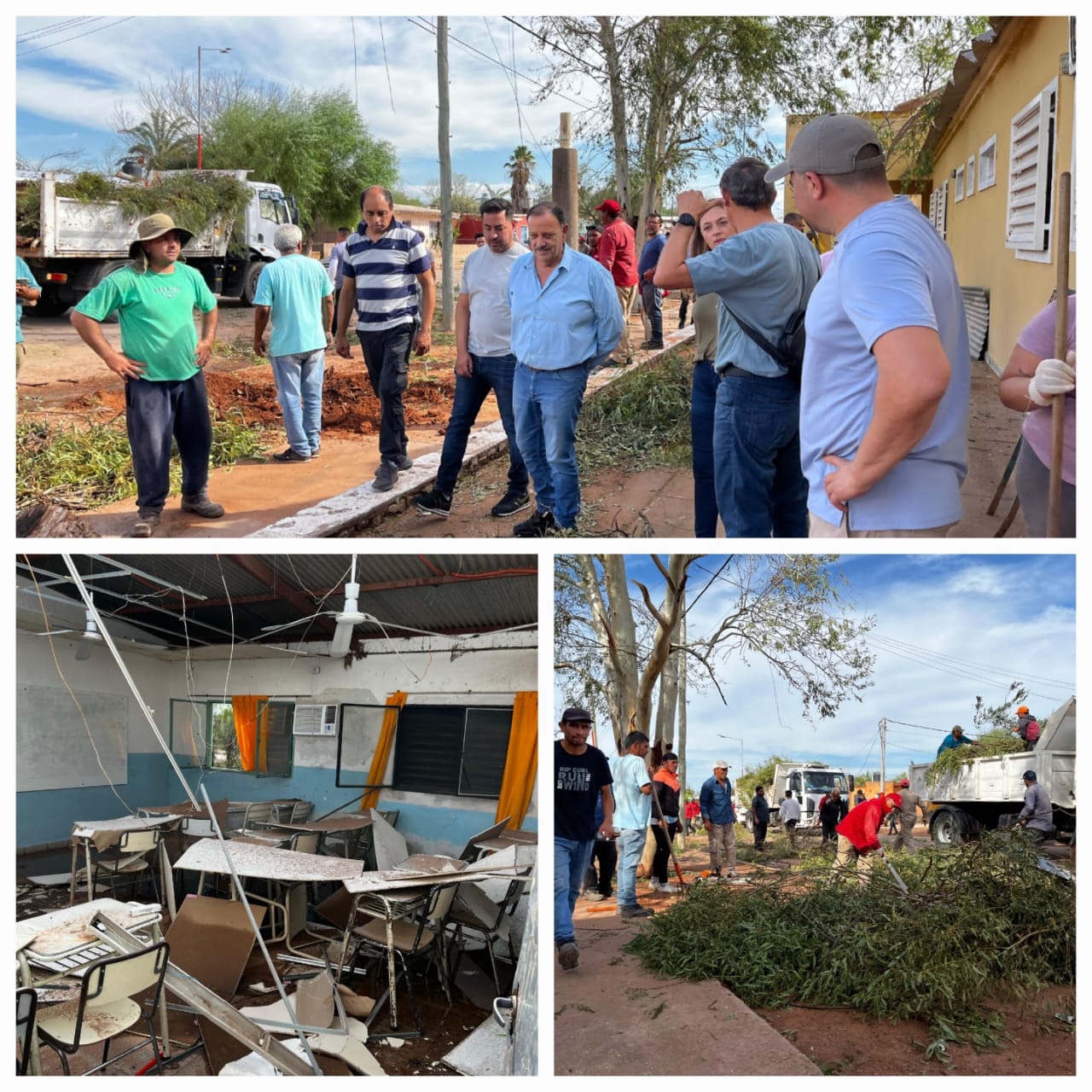 El gobernador Quintela se encuentra en Patquía para constatar la situación luego de la tormenta.