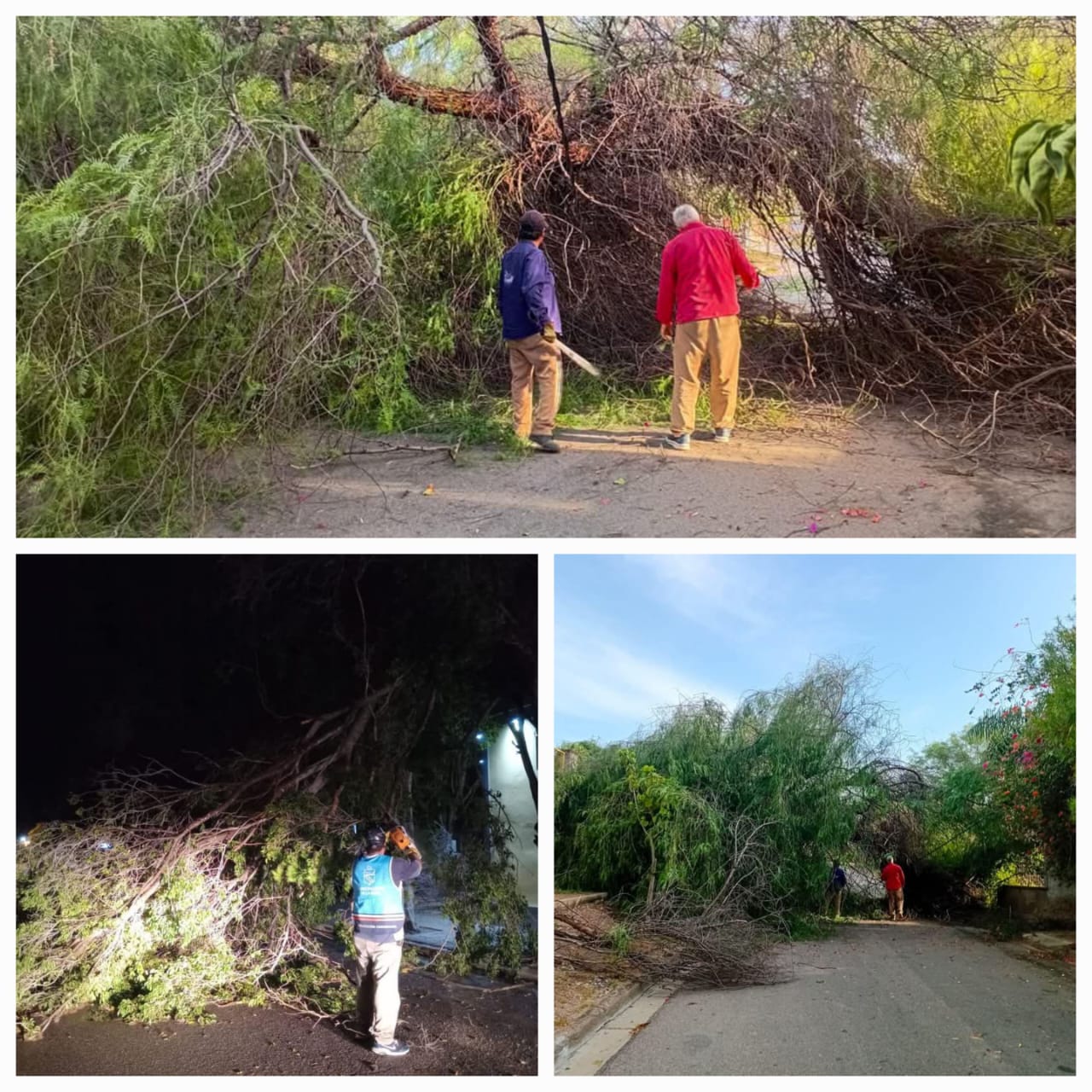 El Municipio de la Capital trabaja recuperando barrios afectados por la tormenta de anoche.
