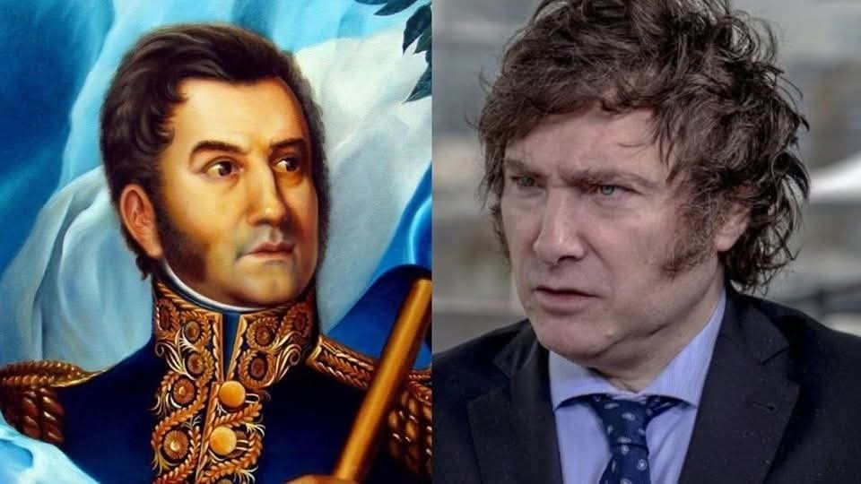 Delirio Presidencial. Milei se comparó con San Martin.