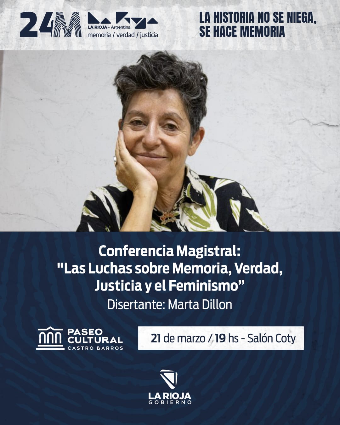 La reconocida periodista Marta Dillon brindará una conferencia en el marco de la Semana de la Memoria.