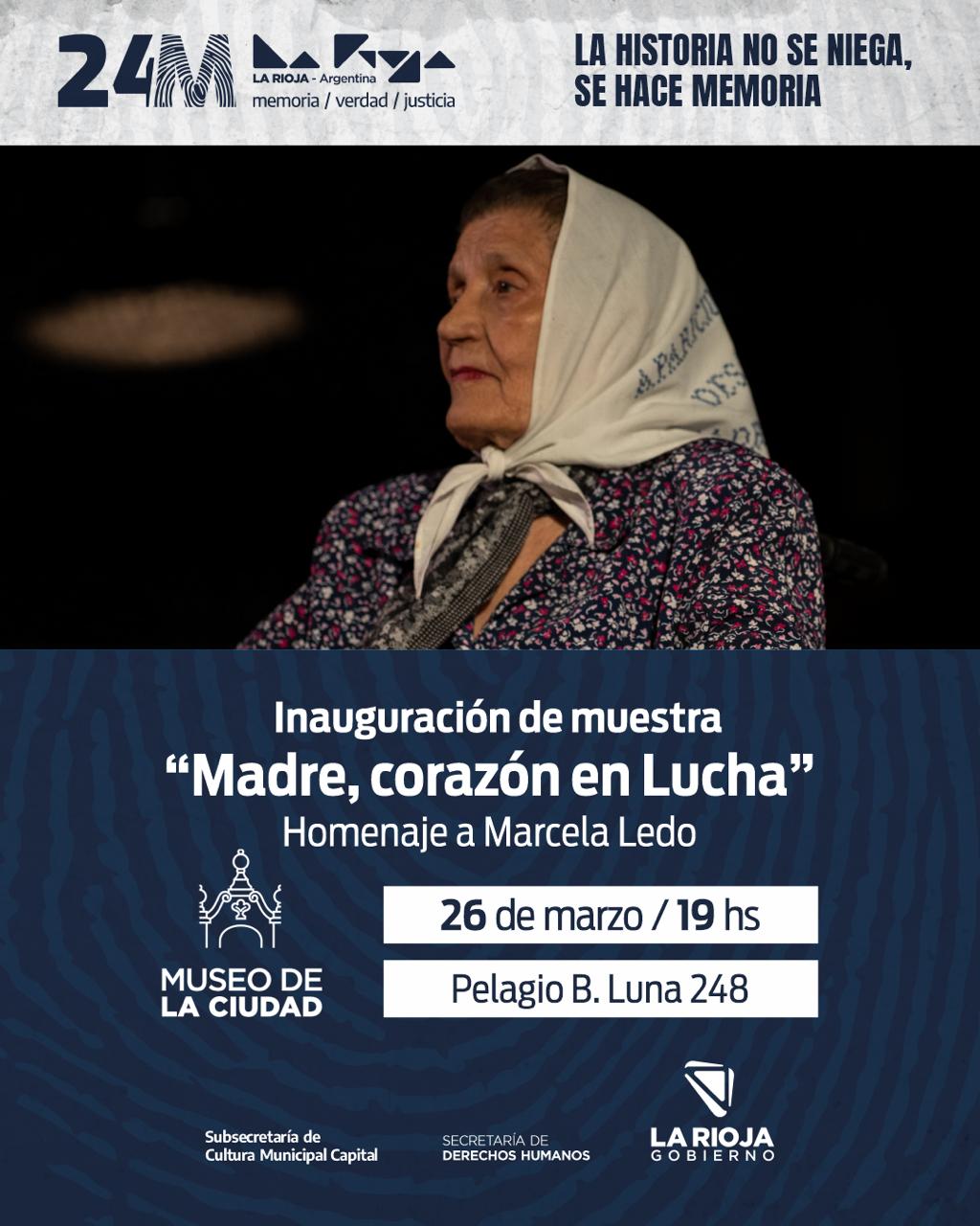 La Rioja homenajeará a Marcela Ledo con la muestra 