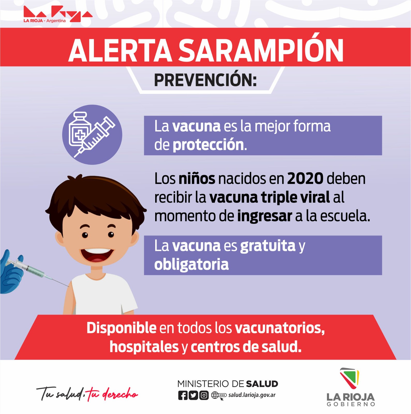 Salud recomienda completar el esquema de vacunación contra el sarampión