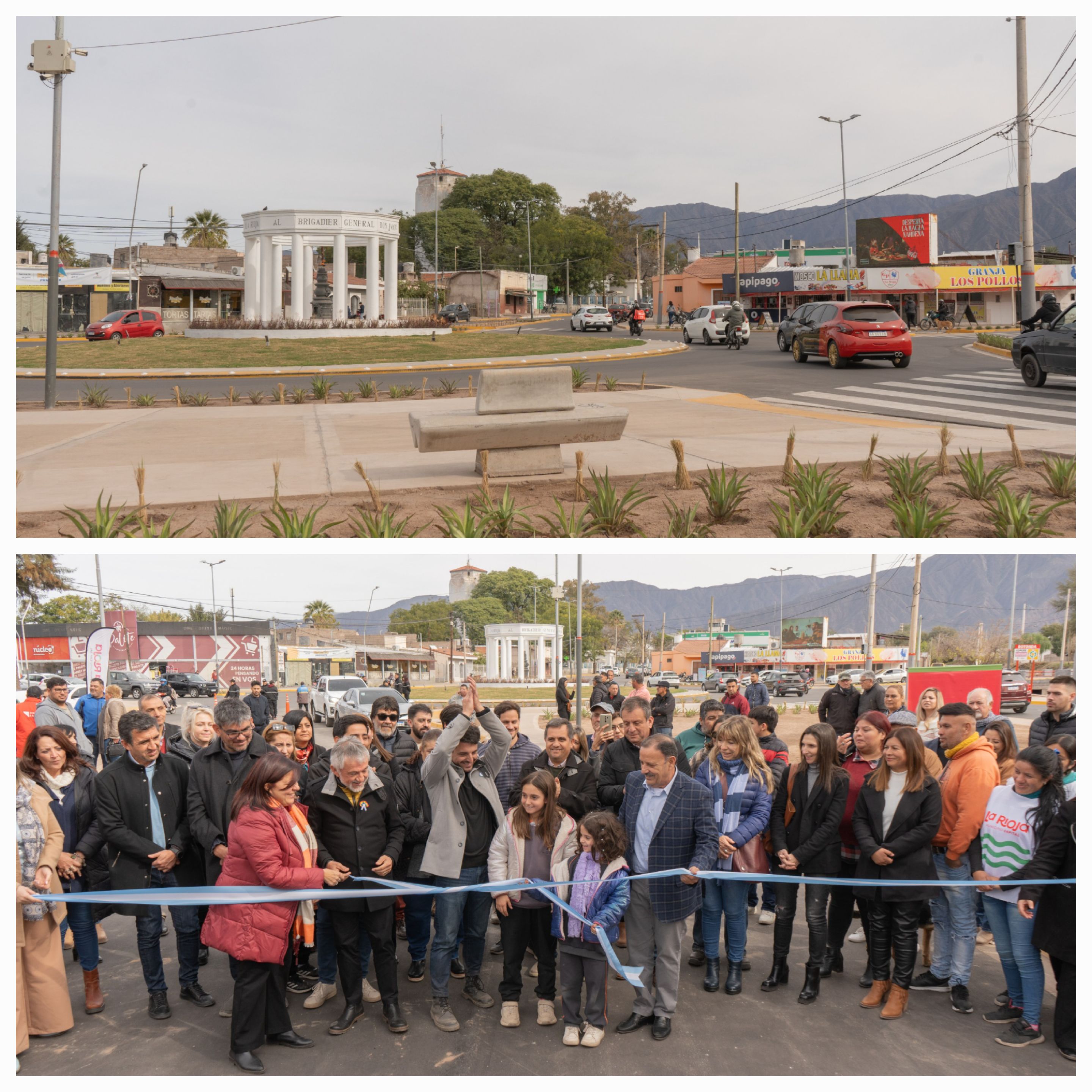 El gobernador junto al intendente habilitaron la obra de puesta en valor de la Llama Votiva.