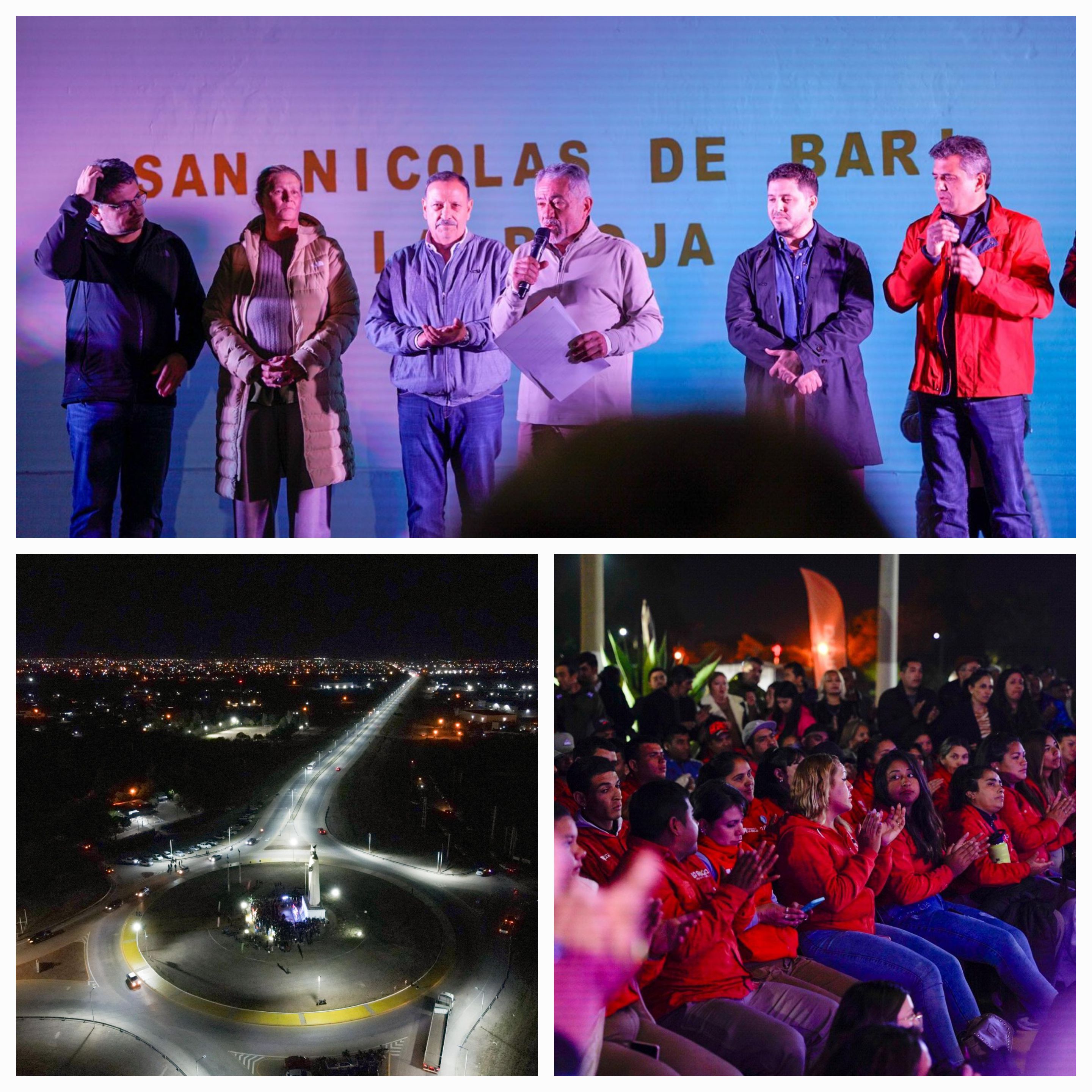 Ante la ausencia de Nación, la Provincia y el Municipio inauguraron nuevas luminarias en las rutas 38 y 75 