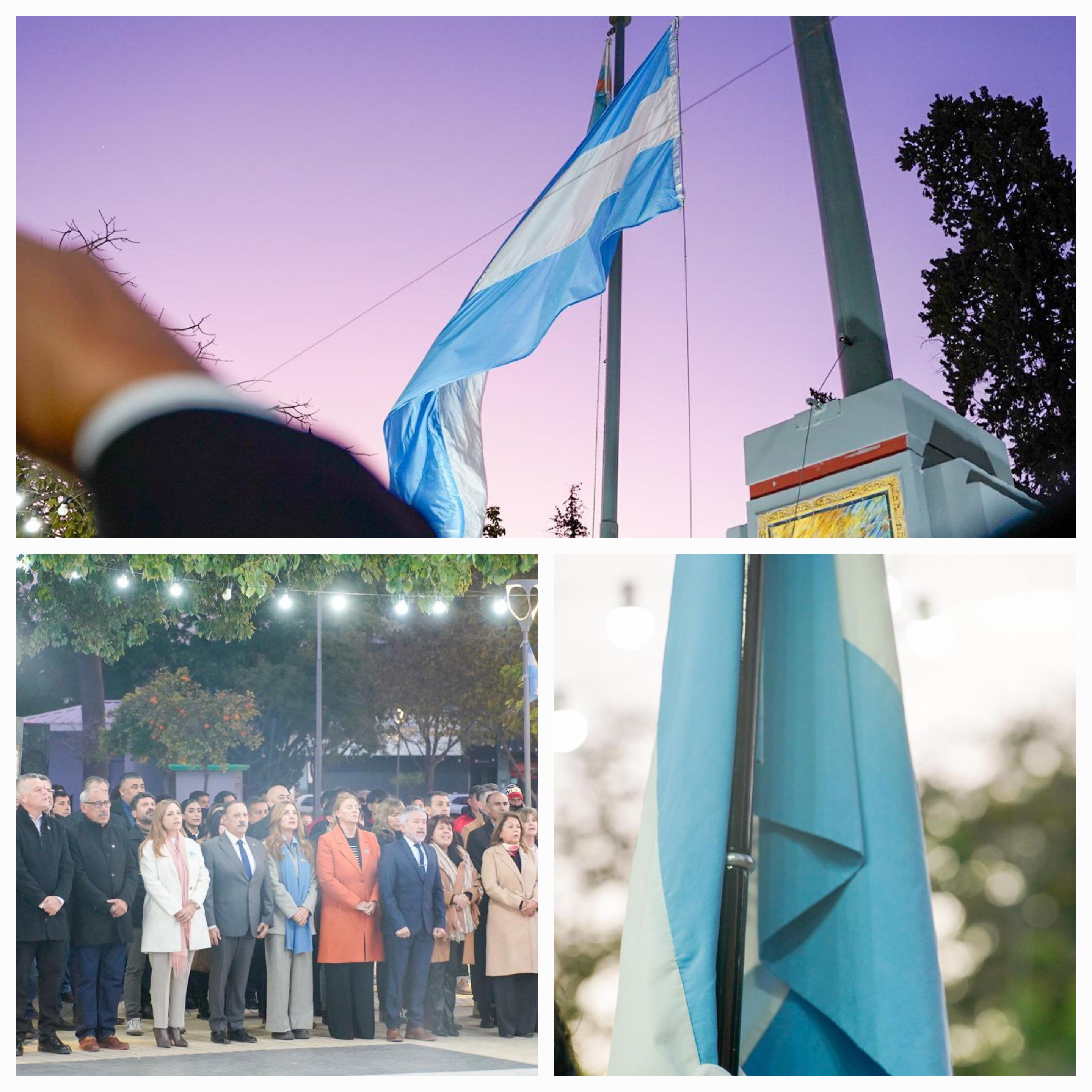 Día de la Bandera. El gobernador, Ricardo Quintela encabezó el acto en Plaza 25 de Mayo.