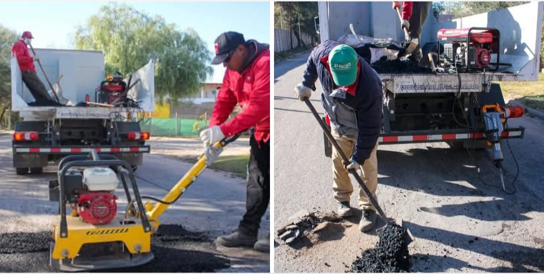 Avanza el plan de bacheo en el barrio Cochangasta. 