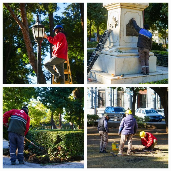 El Municipio Capital puso en valor la plaza 9 de Julio con obras de iluminaci&oacute;n, limpieza y forestaci&oacute;n