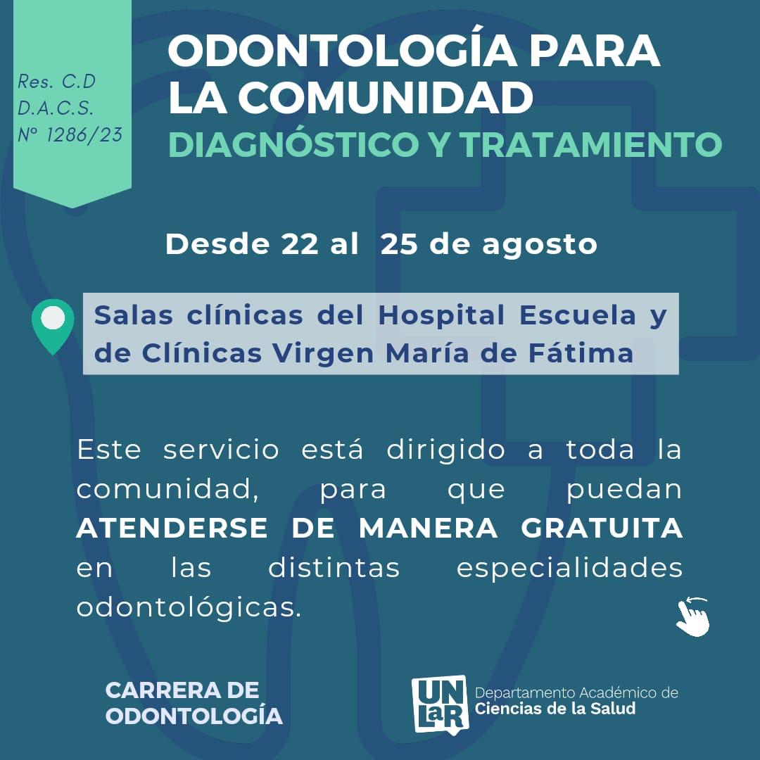UNLaR: La carrera de Odontología brindará atención gratuita toda la semana
