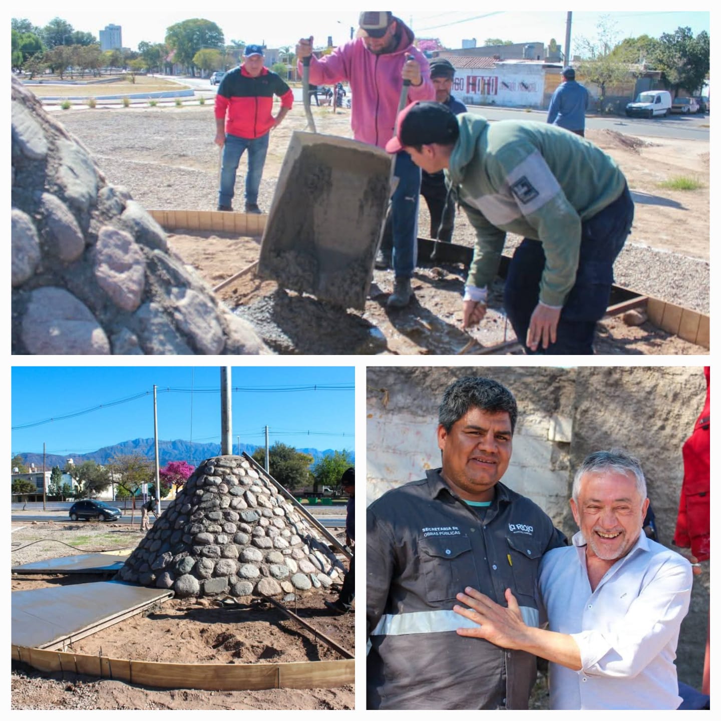 Avanza la obra de urbanizacion en la rotonda de Roque Luna y Santa Fé.