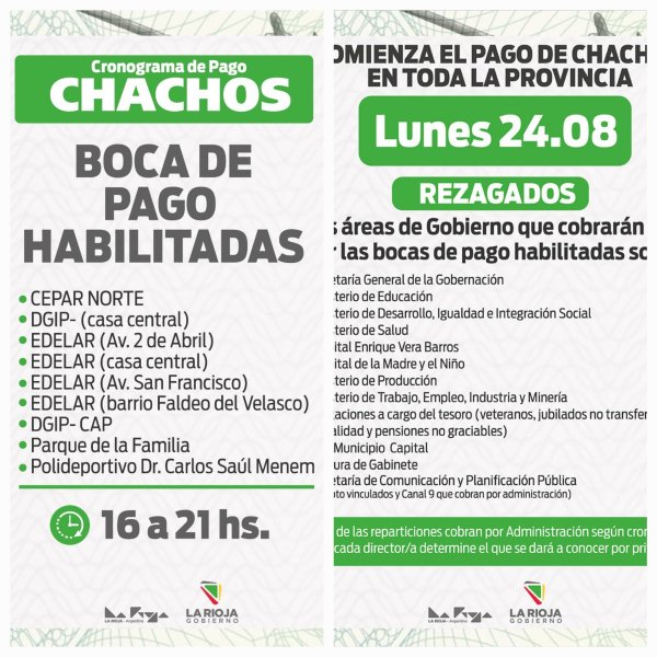 Ayuda extraordinaria. Este lunes cobran los Chachos los rezagados de Capital
