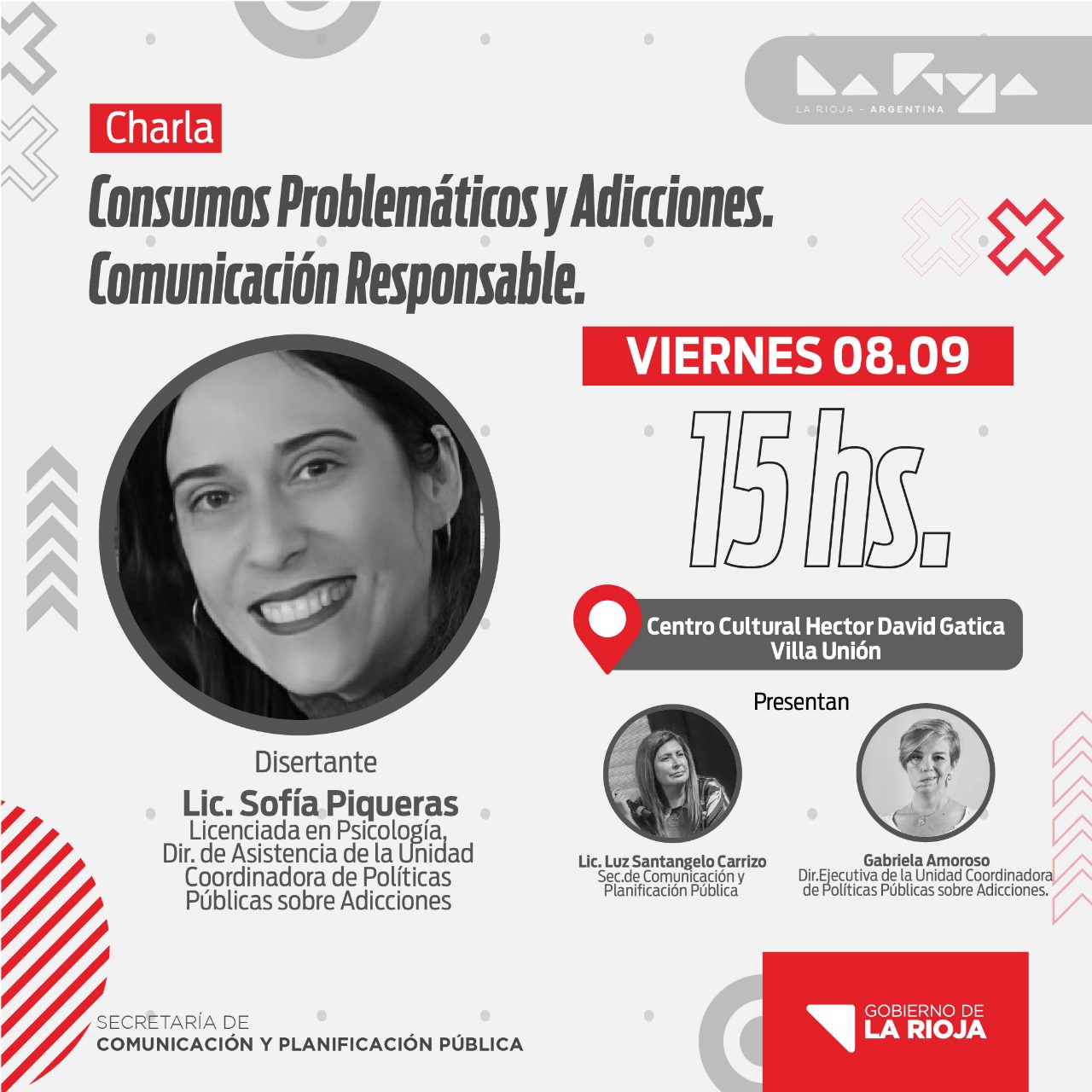 Se realizará la charla “Consumos Problemáticos y Adicciones, Comunicación Responsable” en Villa Unión