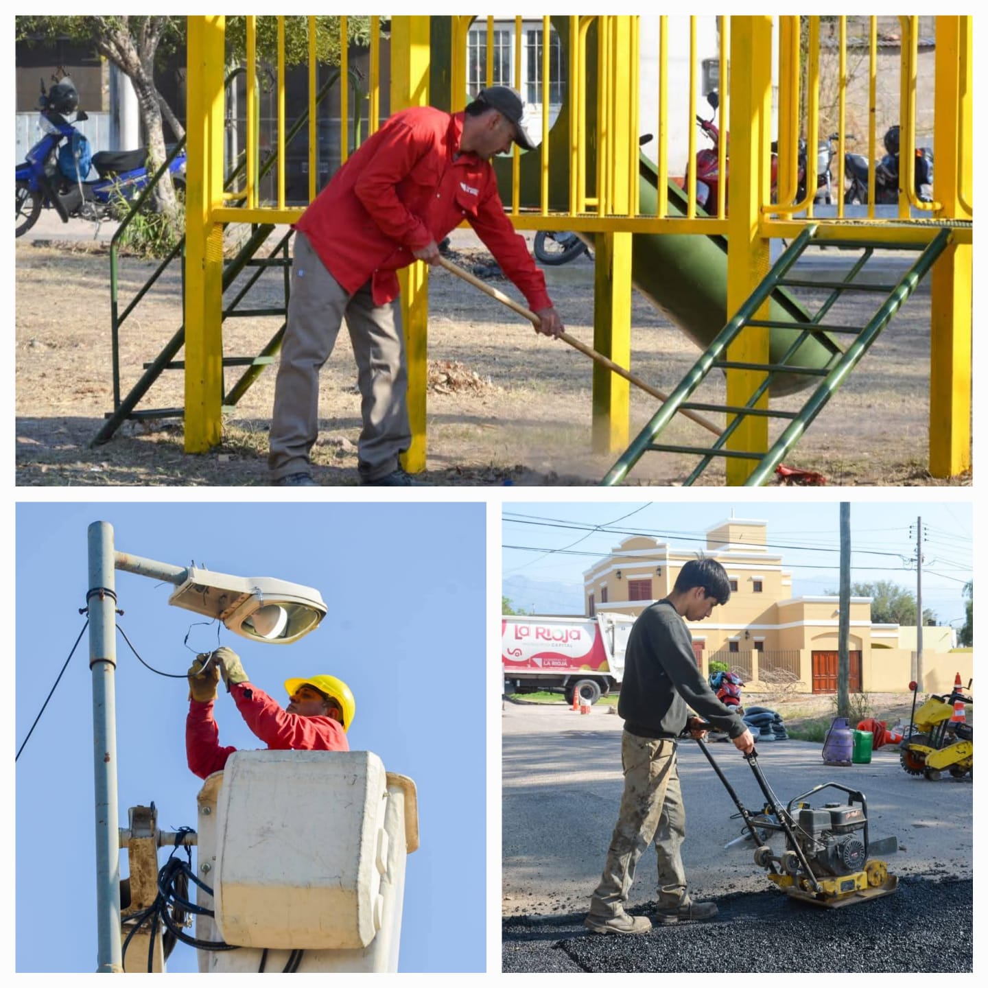 El Municipio Capital realizó Bacheo, Luminaria y Limpieza en el barrio San Martin.