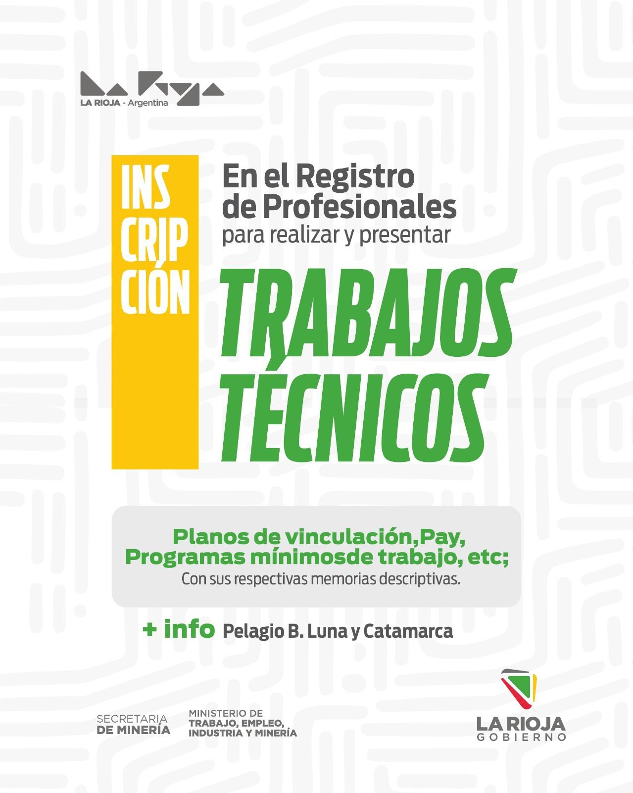 Minería convoca a profesionales a inscribirse en el registro para presentar trabajos e informes técnicos. 