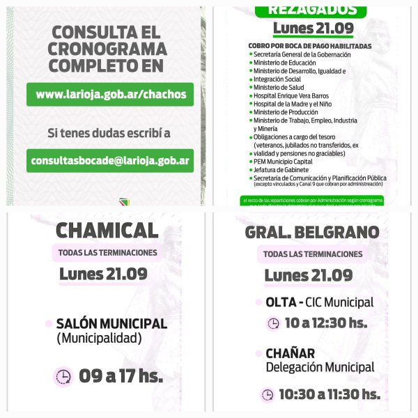 Del 22 al 25 de septiembre. Este martes comienza el rescate anticipado de Chachos en Capital y el interior
