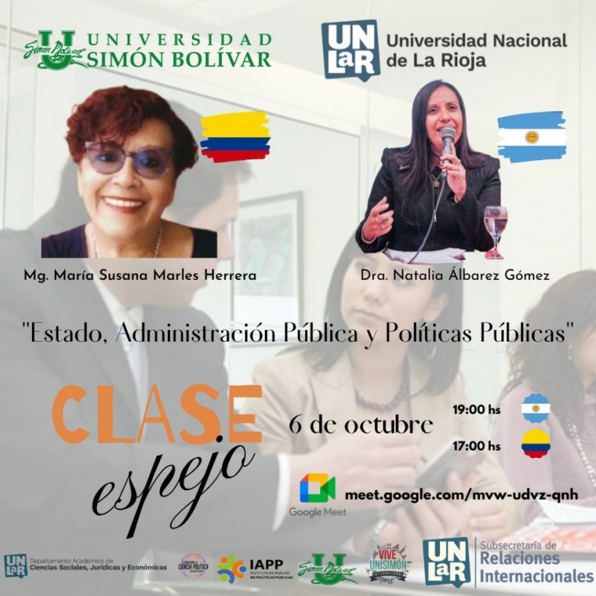 Invitan a la clase espejo “Estado, Administración Pública y Políticas Públicas: los casos de Argentina y Colombia”.