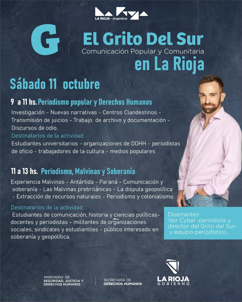 El Grito del Sur llega a La Rioja con una jornada sobre periodismo, derechos humanos y soberanía