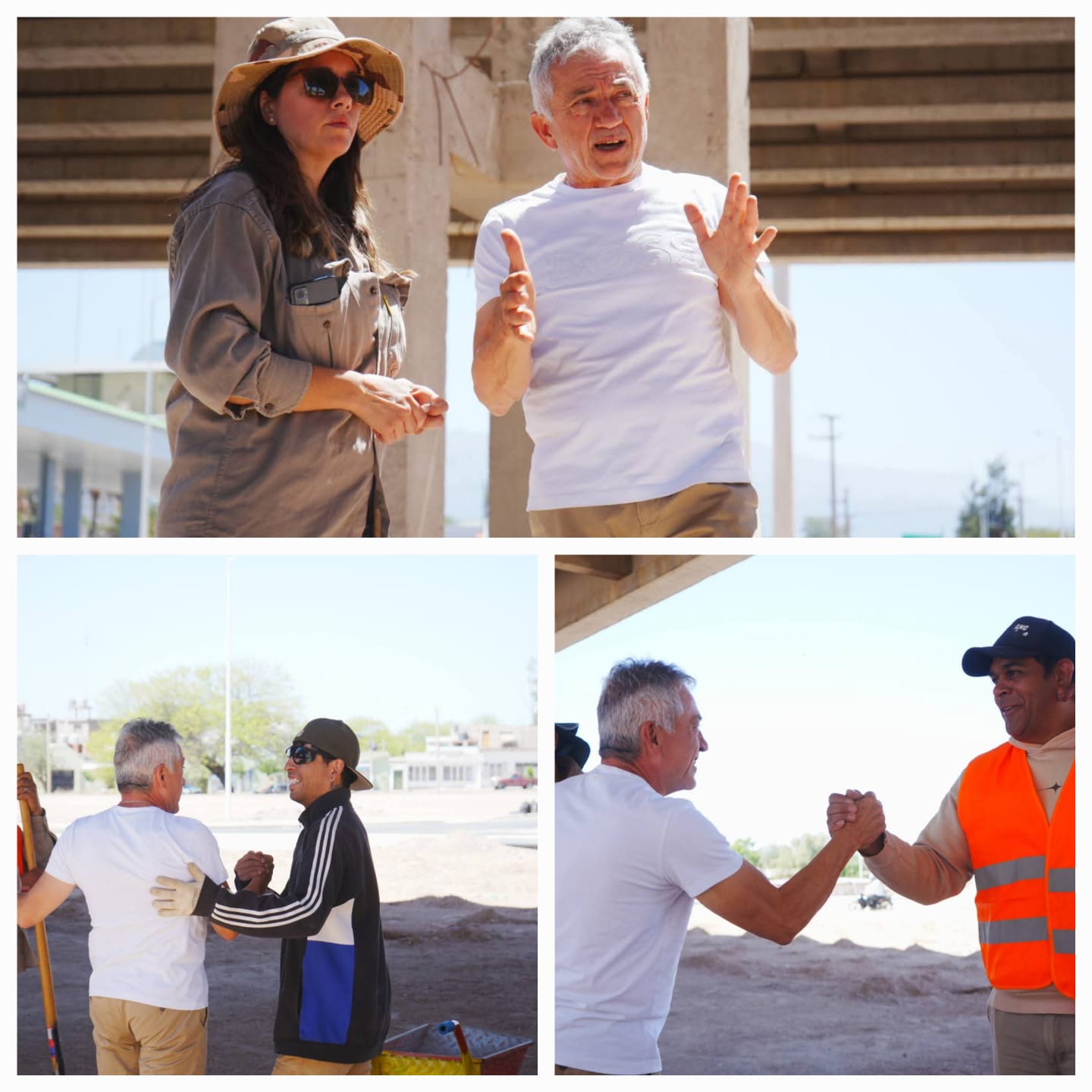 Avanza Rioja Linda. Armando Molina recorrió trabajos de embellecimiento de la rotonda “El Chacho”. 