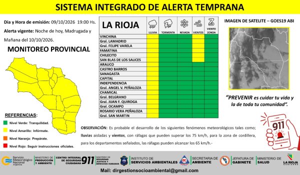 Emiten alerta preventivo por lluvias, vientos y niebla 