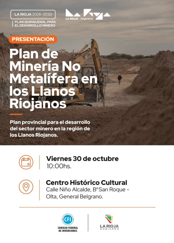 La Rioja presentar&aacute; en Olta un plan para impulsar la miner&iacute;a no metal&iacute;fera en los Llanos