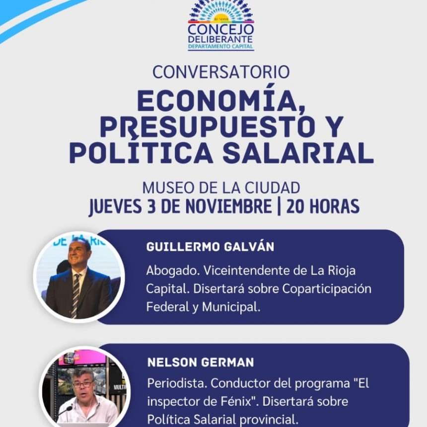 Realizaran conversatorio sobre Presupuesto, Coparticipación y Política Salarial 
