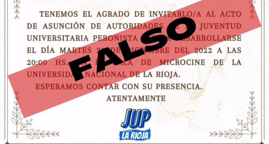 La Juventud Universitaria Peronista desmiente informacion