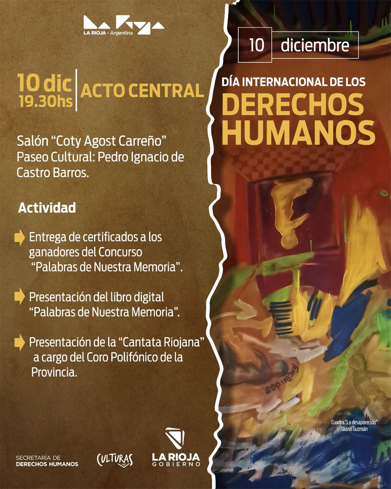 La Provincia reafirma su compromiso con los derechos humanos con un acto central en el Paseo Cultural