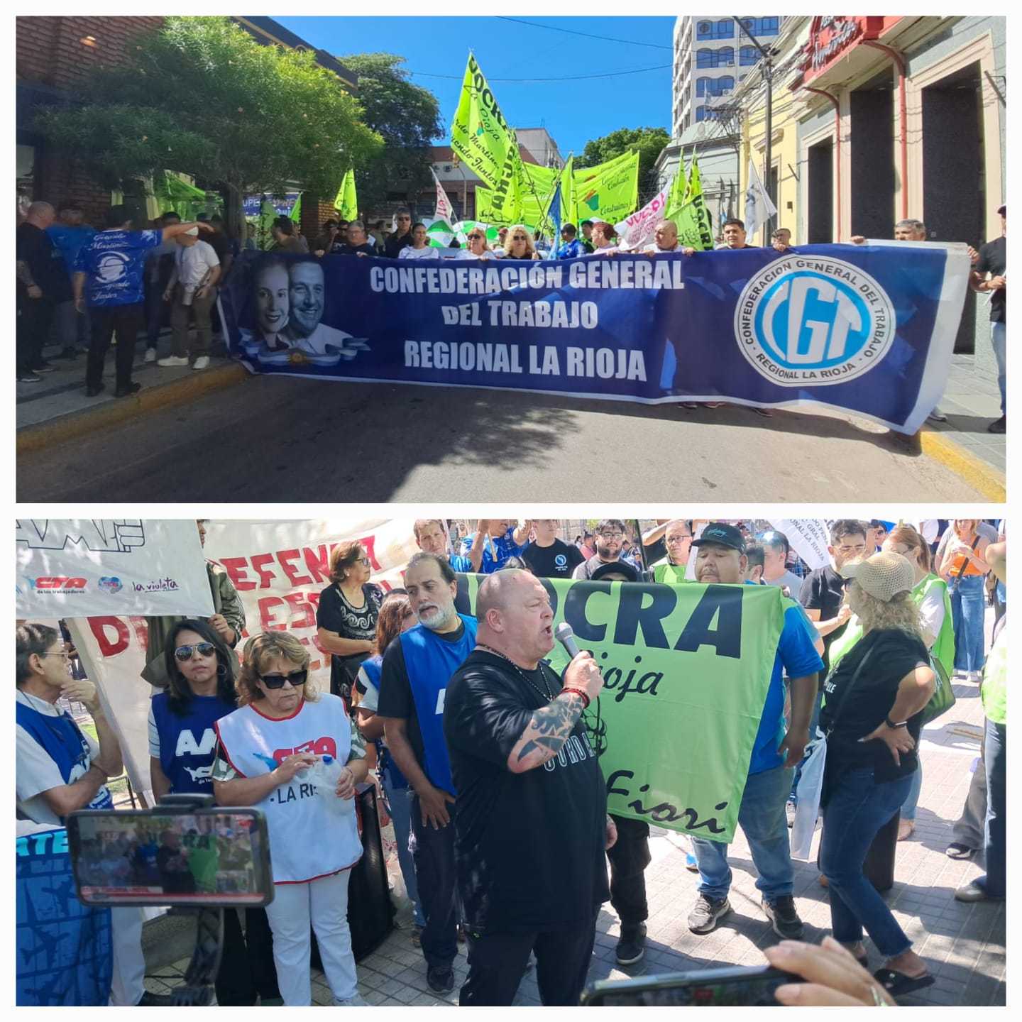 Ante una multitud gremios riojanos marcharon a plaza 25 de Mayo contra la nefasta reforma laboral de Milei